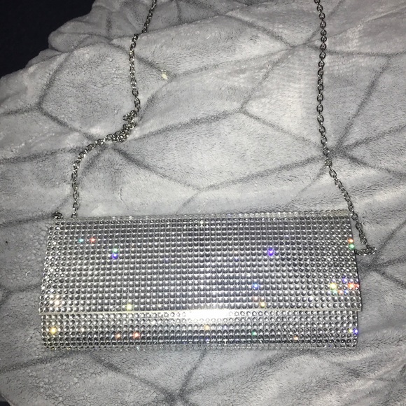 silver prom bag